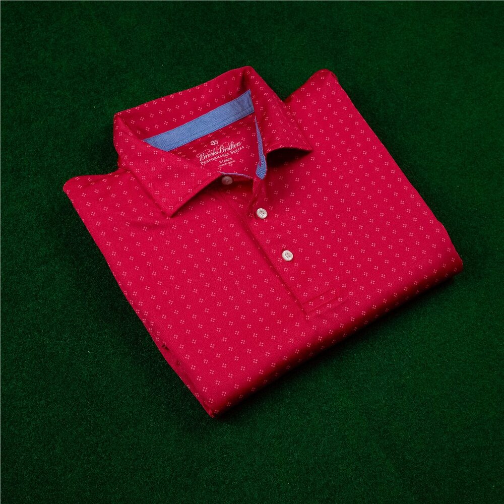 Brooks Brothers Performance Series Red Golf Polo